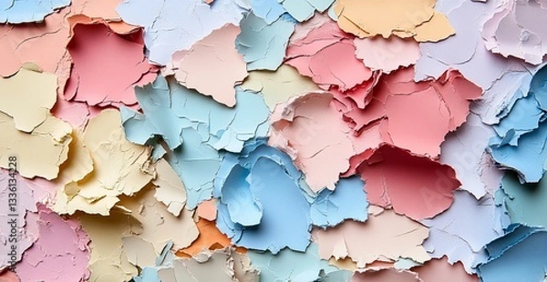 Obraz Colorful paint chips,  a vibrant display of weathered paint