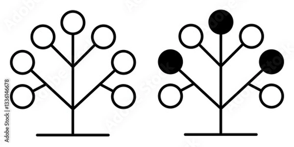 Fototapeta Taxonomy editable stroke outline icon isolated on white background flat vector illustration, black outline, Pixel perfect