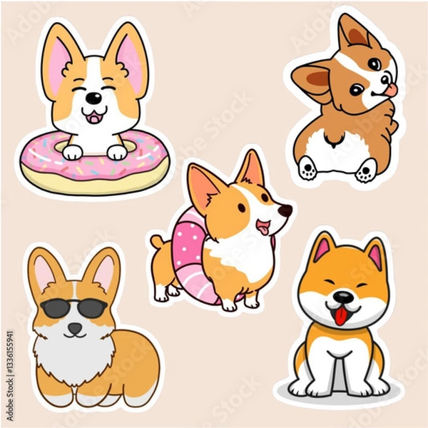 Obraz cat lovers stickers collection