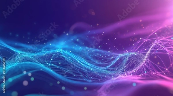 Obraz Abstract digital wave, vibrant colors, data flow, possible use in technology background