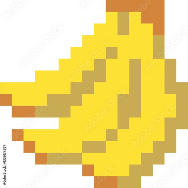 Obraz ドットで表現されたバナナのイラスト