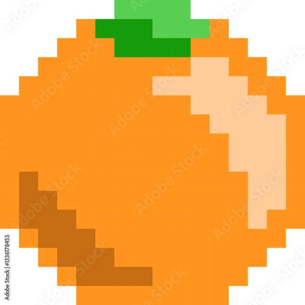 Obraz ドットで表現されたオレンジのイラスト