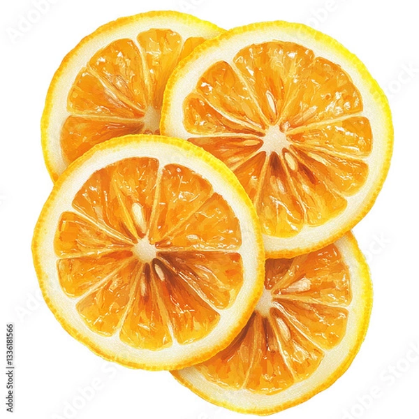 Obraz [Transparent Background PNG]Close Up View of Lemon Slices Illustration