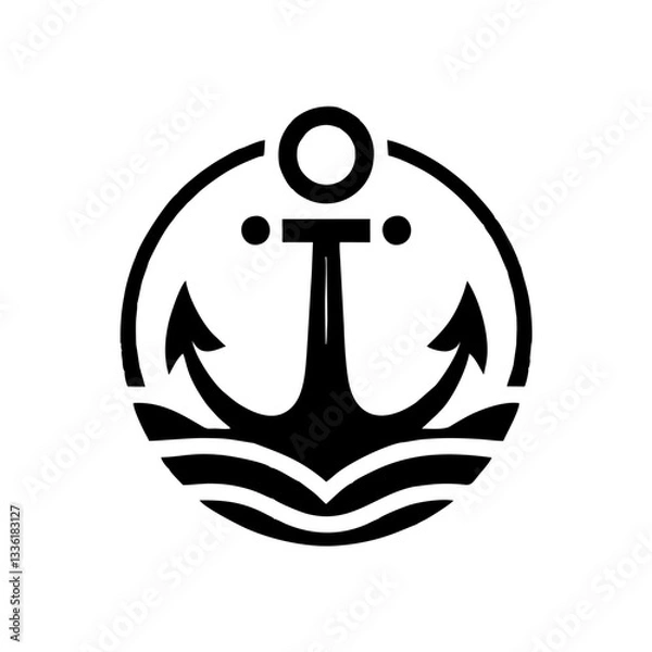 Obraz abstract ship anchor tattoo logo