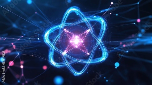 Obraz Ai-Powered Futuristic Quantum Computing System with 2