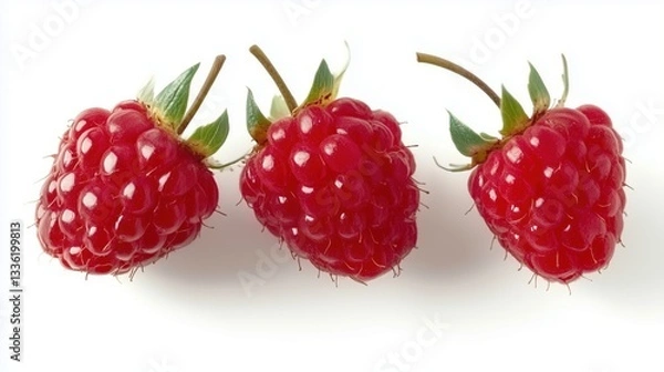 Obraz Raspberry isolated on white background