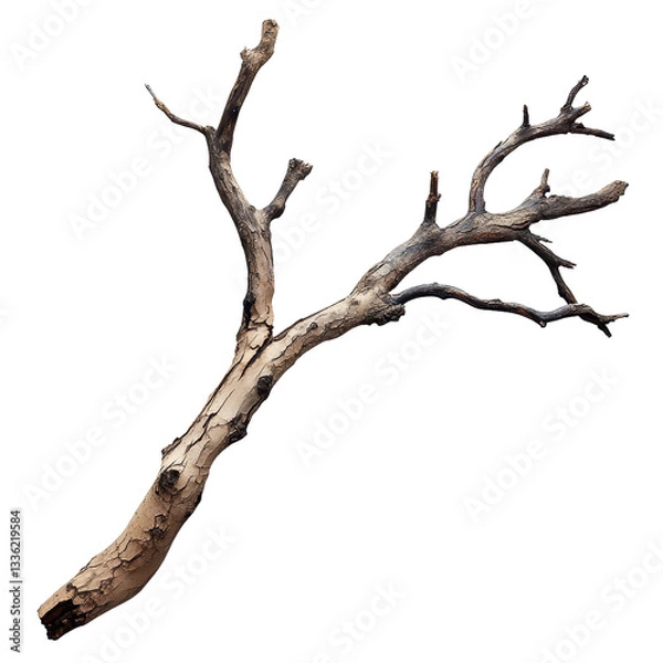 Fototapeta [Transparent Background PNG]Dried Tree Branch Isolated on White Background