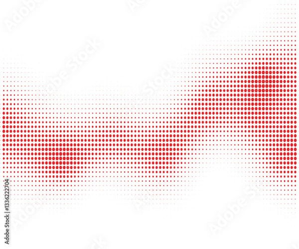 Fototapeta red dot wave and white background