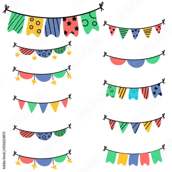 Fototapeta Flags decorative vector collection design.