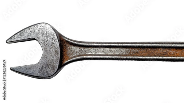Fototapeta [Transparent Background PNG]Rusty Spanner on White Background