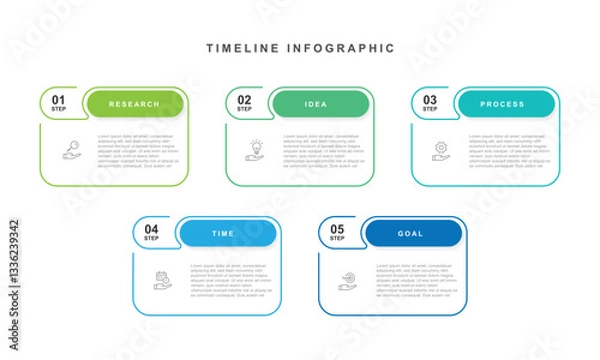 Obraz 5 step column infographic template 