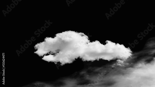 Fototapeta White clouds on black background