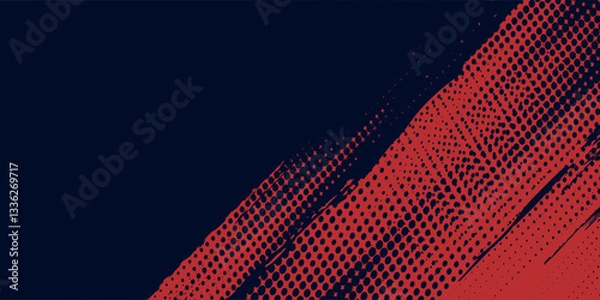Fototapeta bstract Rough Red Grunge Texture Design Background Dots halftone blue color pattern gradient grunge texture background. Dots pop art comics sport style vector illustration grunge arts sport