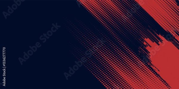 Fototapeta bstract Rough Red Grunge Texture Design Background Dots halftone blue color pattern gradient grunge texture background. Dots pop art comics sport style vector illustration grunge arts sport