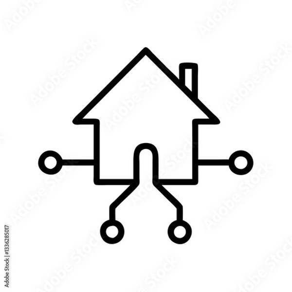 Obraz Minimalistic smart home icon representing connected technology and automation