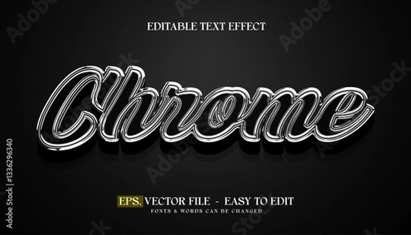 Fototapeta Chrome style editable text effect