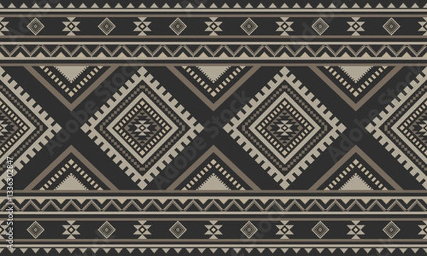 Fototapeta Aztec Native American Navajo tribal ethnic Southwest Mexican boho indian geometric texture ornament seamless pattern fabric colorful design vector for textile printing blanket rug carpet fashion