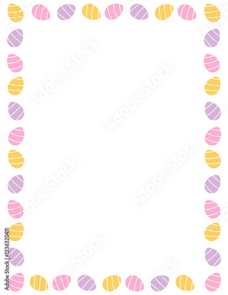 Obraz cute Easter egg border frame pastel color for greeting card paper frame