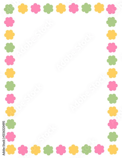 Obraz cute flower easter border frame pastel color for greeting card paper frame