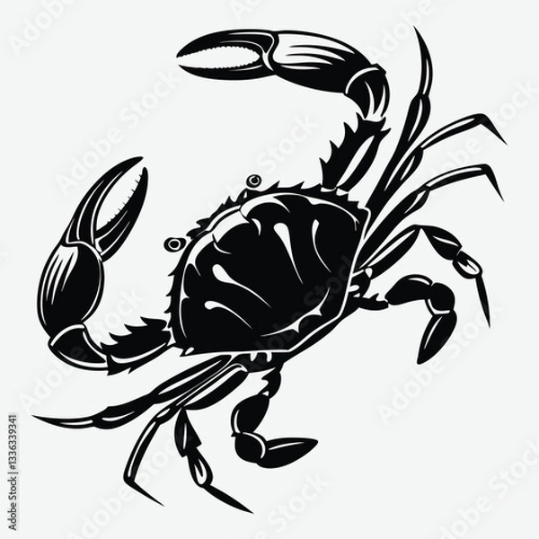 Obraz Crab image silhouette design vector art and illustration