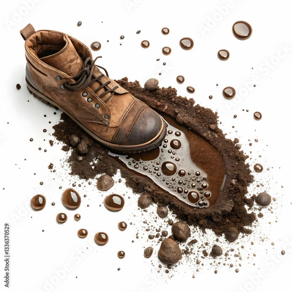 Obraz wet mud stains and water droplets