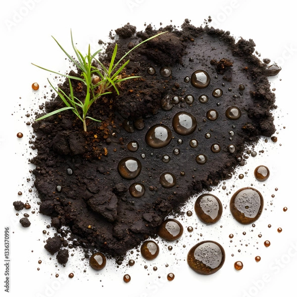 Obraz wet mud stains and water droplets