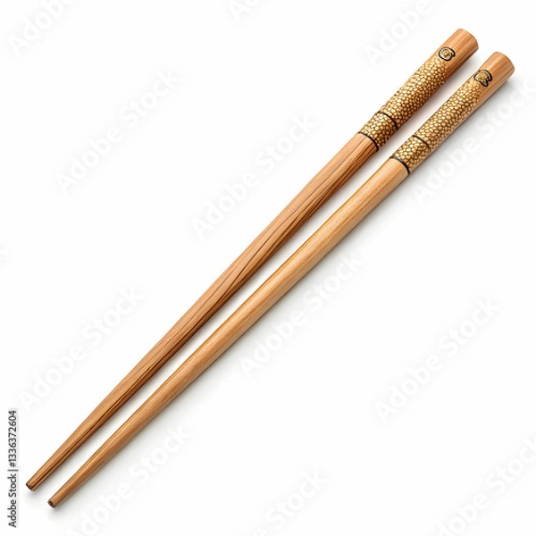Obraz wooden chopsticks on white background