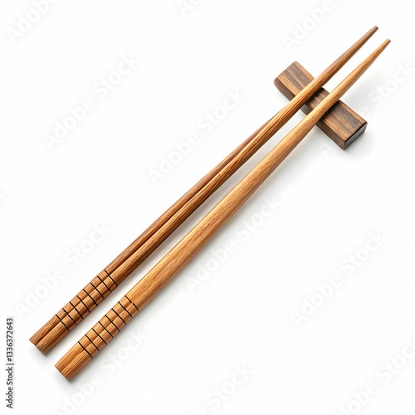 Obraz wooden chopsticks on white background