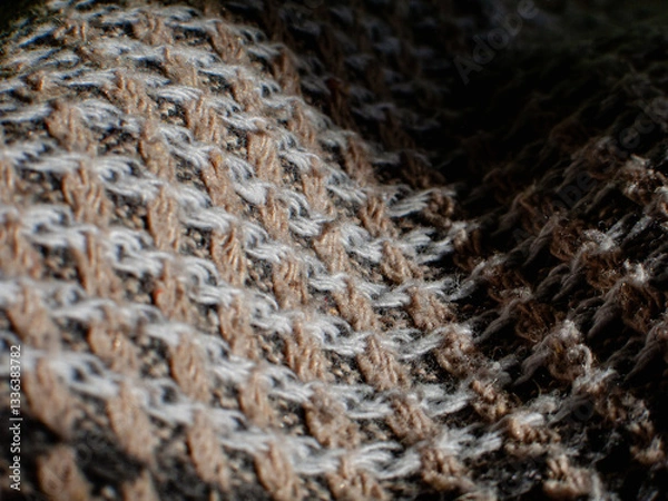 Fototapeta Soft knitted material with detailed weave structure 