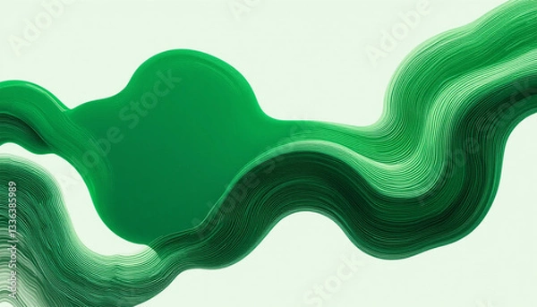 Obraz Green colored wave and line