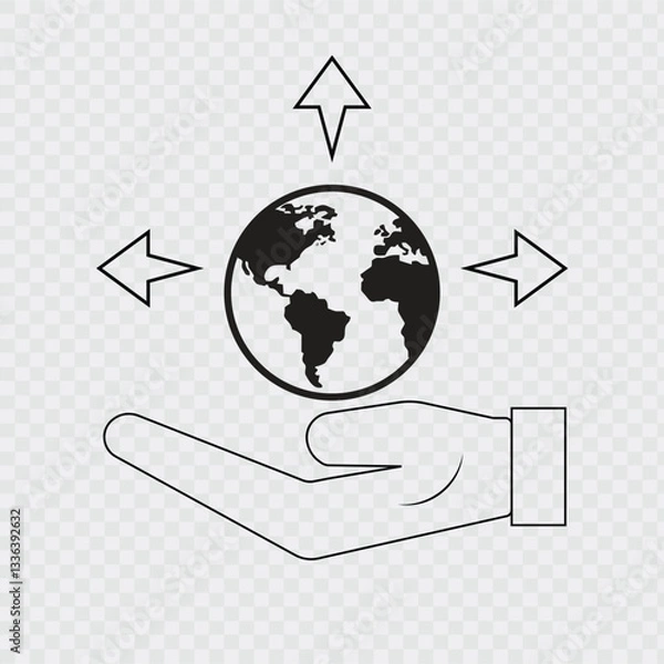 Obraz Worldwide Support Vector Line Icon Design