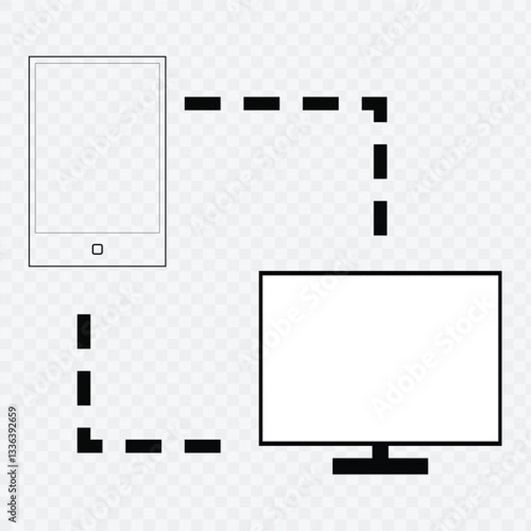 Obraz Devices Template pc connection phone on white background