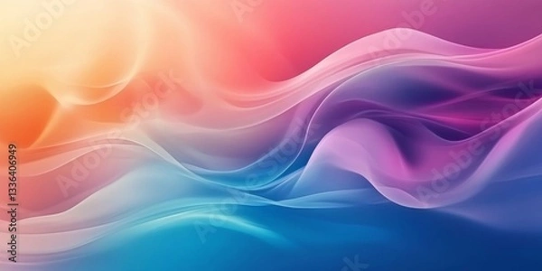 Fototapeta Abstract colorful art oil acrylic color liquid fluid, pink blue color swirl and waves texture background panorama banner for web design backdrop