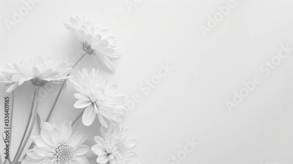 Fototapeta  A clean, white backdrop emphasizes simplicity and purity.