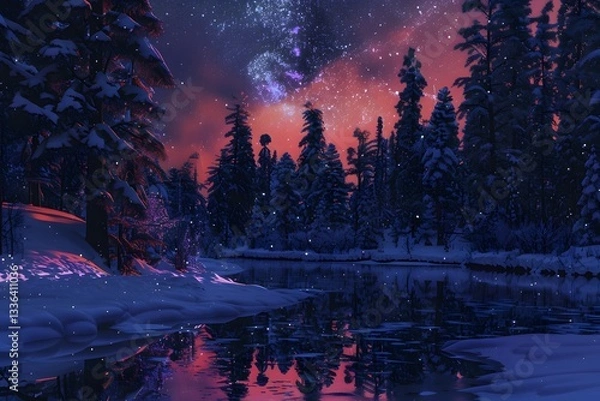 Fototapeta Neon colored aurora