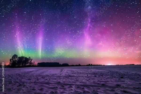 Fototapeta Neon colored aurora