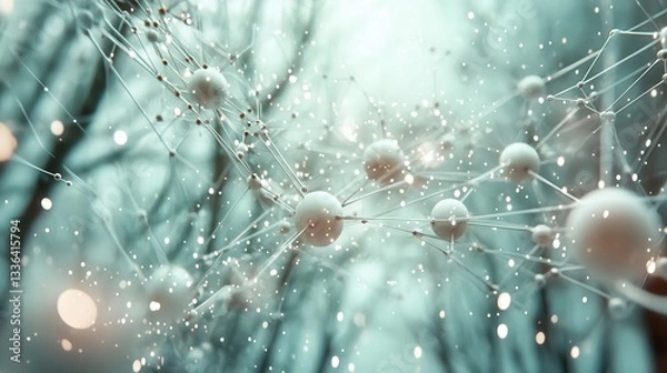 Obraz Abstract Molecular Structures: A Visual Representation of Complex Systems