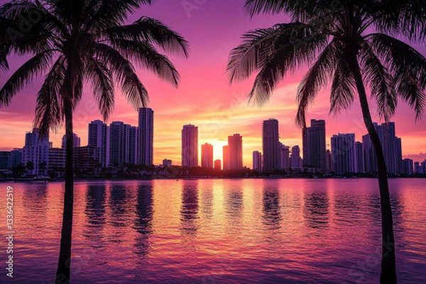 Obraz sunset in chicago