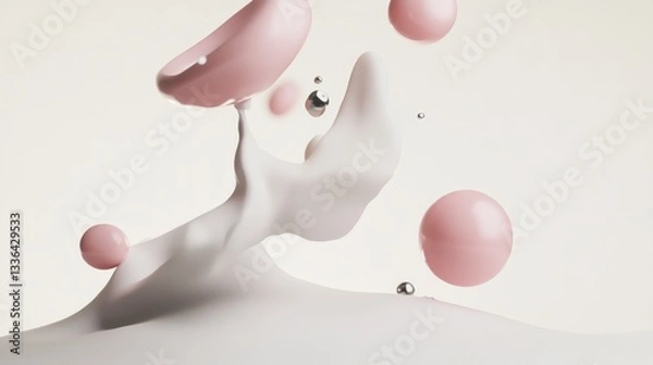 Fototapeta Elegant Abstract Liquid Motion Design with Soft Pastel Colors