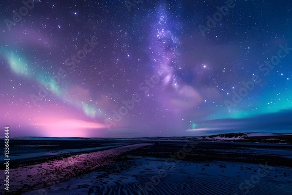 Fototapeta Neon colored aurora