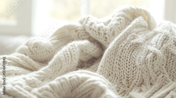 Obraz knitted multicolored product handmade. Selective focus.