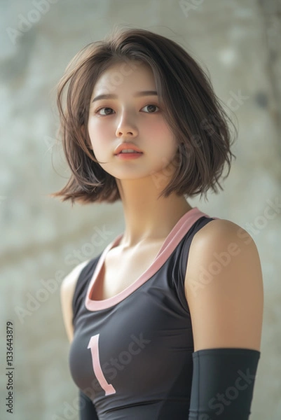 Obraz 女性, 美しさ, 顔, 体, モデル, フィットネス, 日本, 韓国, 中国