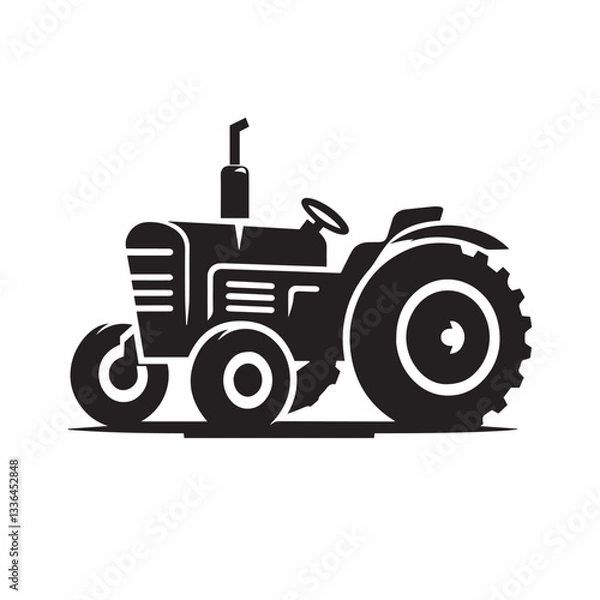 Obraz tractor vector silhouette.
