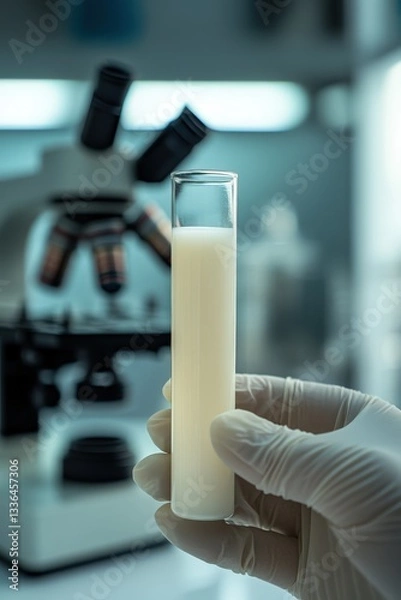 Obraz Sperm examination in the laboratory. Selective focus.