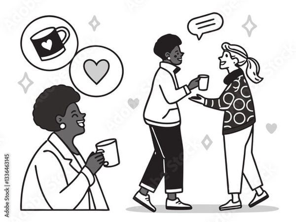 Obraz Set of Social Interaction and Communication Icons