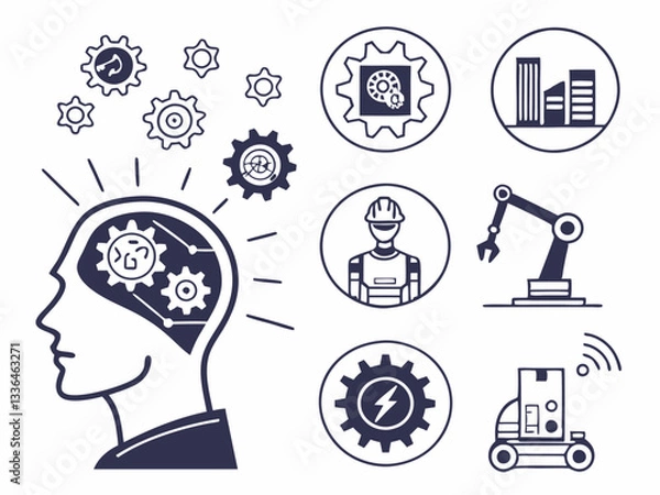 Obraz Set of Innovation and Technology Icons