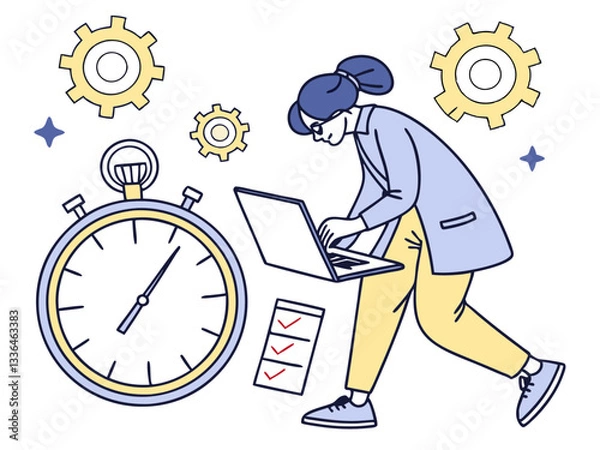Obraz Set of Business Productivity and Time Management Icons