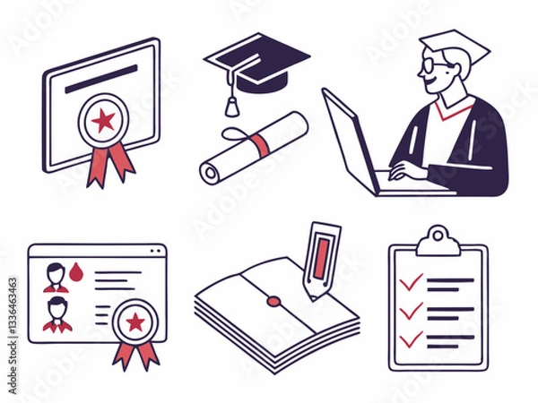 Obraz Set of Education and Learning Icons