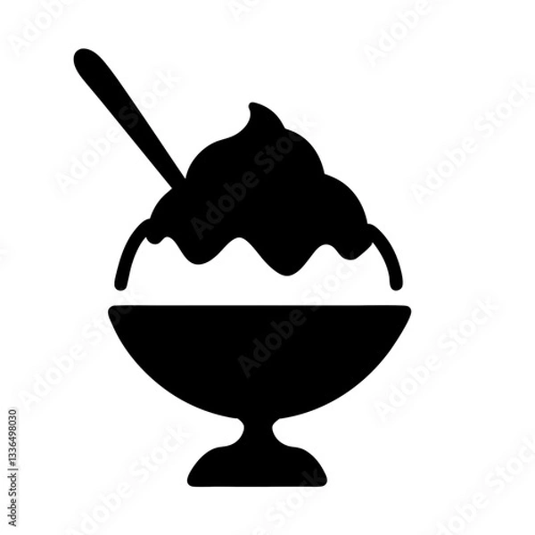 Obraz Delicious ice cream desserts in a bowl and glass with chocolate and fruit