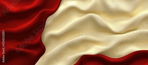 Obraz Flowing textured fabric composed of red and cream colors